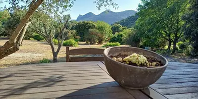 Vue générale sur la montagne ou vue sur la montagne depuis la maison de vacances