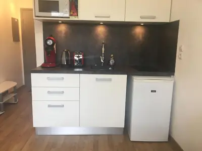 Cuisine ou kitchenette dans l'établissement Calvi au soleil