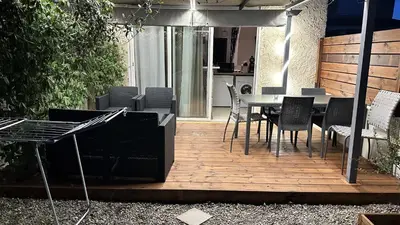 Balcon ou terrasse dans l'établissement Appartement Maenat
