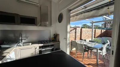 Balcon ou terrasse dans l'établissement Appartement Maenat