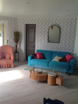 Coin salon dans l'établissement Apartement Alba Oletta