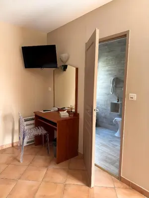 Télévision ou salle de divertissement dans l'établissement Hôtel Thalassa