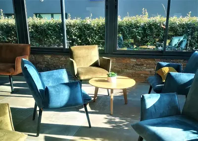 Coin salon dans l'établissement Hotel Residence Lido Marana Bastia Furiani