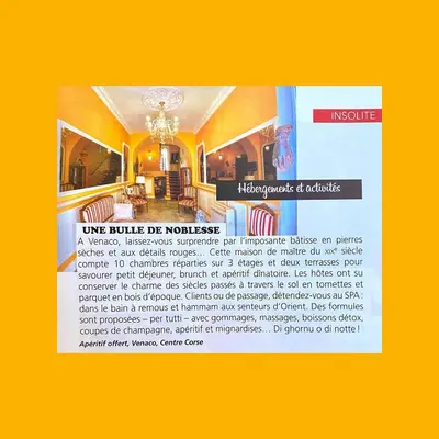 Plan de l'établissement Hôtel de charme U Palazzu & Spa au coeur de Venacu