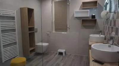 Salle de bains dans l'établissement L'appollu