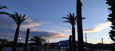 Vue générale sur la montagne ou vue sur la montagne depuis l'hôtel