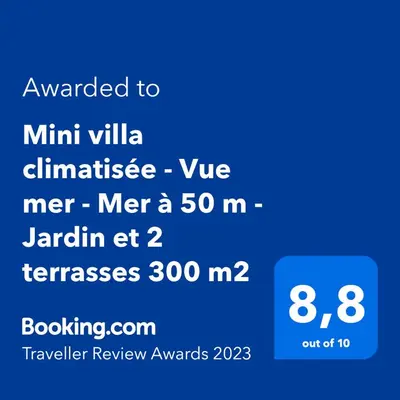 Certificat, récompense, panneau ou autre document affiché dans l'établissement Maison dans Marina privée pieds dans l'eau - Vue mer - Mer à 50 m - Terrasse & jardin sur mer