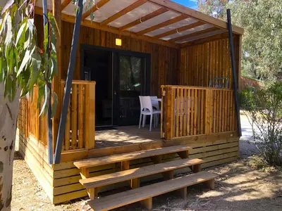 Balcon ou terrasse dans l'établissement Camping La Pinède
