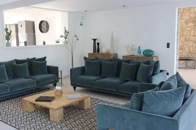 Coin salon dans l'établissement Villa Paradisu