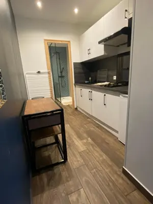 Cuisine ou kitchenette dans l'établissement Appartement chic proche de la mer