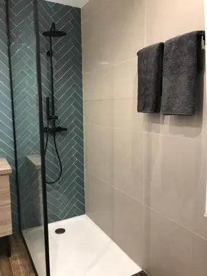 Salle de bains dans l'établissement Appartement chic proche de la mer