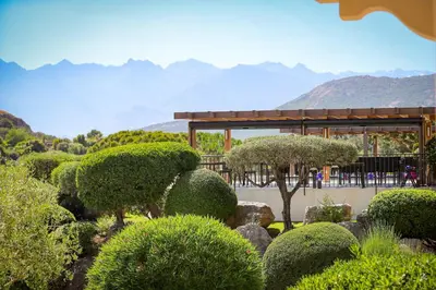 Vue générale sur la montagne ou vue sur la montagne depuis l'hôtel