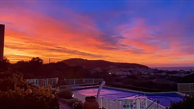 Vue générale sur la montagne ou vue sur la montagne depuis l'hôtel