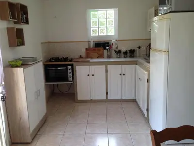 Cuisine ou kitchenette dans l'établissement Riverside Home in Folelli