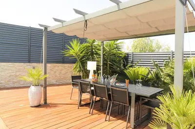 Balcon ou terrasse dans l'établissement Villa Marine en bord de mer...
