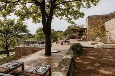 Coin salon dans l'établissement Villa U Laziu