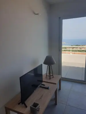 Télévision ou salle de divertissement dans l'établissement Corsica Résidence Galitello