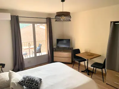 Un ou plusieurs lits dans un hébergement de l'établissement Les résidences du port appartements meublés