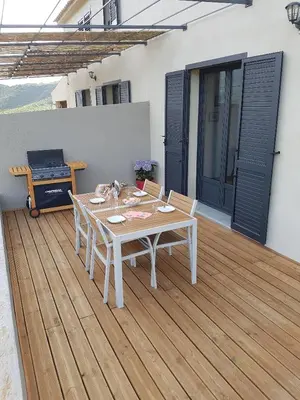Balcon ou terrasse dans l'établissement En plein maquis,entre mer&montagne