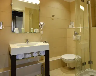 Salle de bains dans l'établissement Hotel U Ricordu & Spa