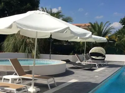 Piscine de l'établissement Villa in Moriani-Plage near Sandy Beach ou située à proximité