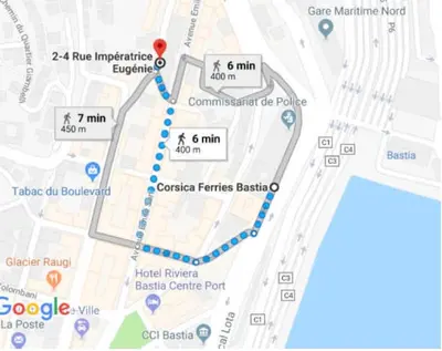 Plan de l'établissement Charmant studio climatisé à 300m du port. Refait à neuf.