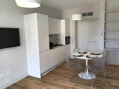 Cuisine ou kitchenette dans l'établissement Les Terrasses de Padoue