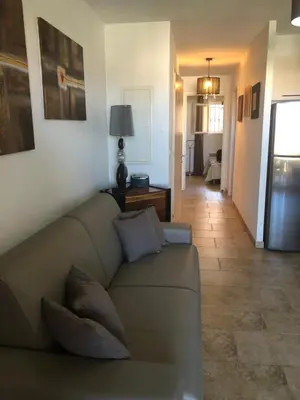 Coin salon dans l'établissement appartement climatise Classé 2 étoiles