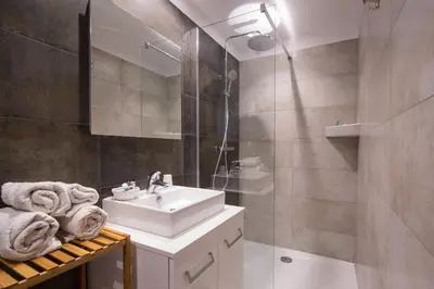 Salle de bains dans l'établissement Auberge Lustincone