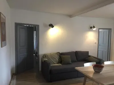 Coin salon dans l'établissement Appartement à Ile Rousse