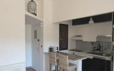 Cuisine ou kitchenette dans l'établissement T2 rénové 100m plage avec SPA privatif entre calvi et ile rousse