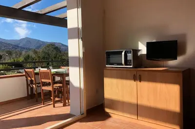 Vue générale sur la montagne ou vue sur la montagne depuis l'appartement