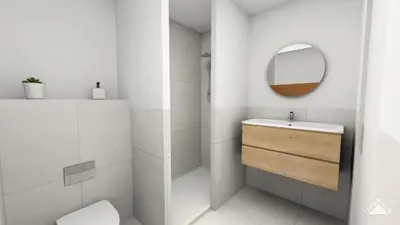 Salle de bains dans l'établissement Hôtel Flor