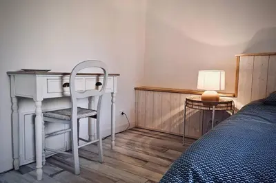 Un ou plusieurs lits dans un hébergement de l'établissement Gîte indépendant dans villa entre mer et maquis