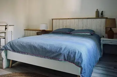 Un ou plusieurs lits dans un hébergement de l'établissement Gîte indépendant dans villa entre mer et maquis