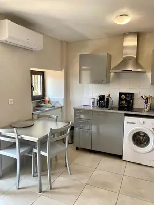 Cuisine ou kitchenette dans l'établissement STUDIO TERRASSE VUE MER Clim Wifi Parking