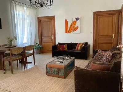 Coin salon dans l'établissement Au coeur du Village de Lucciana