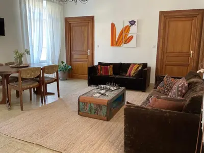 Coin salon dans l'établissement Au coeur du Village de Lucciana