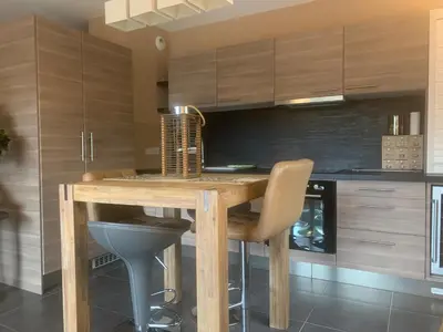 Cuisine ou kitchenette dans l'établissement Erbalunga Magnifique t2 4pers