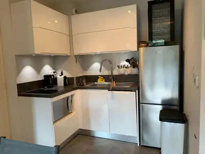 Cuisine ou kitchenette dans l'établissement Repos à l'ile rousse