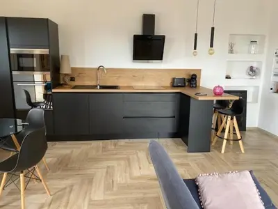 Cuisine ou kitchenette dans l'établissement Chjama di mare