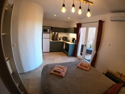 Cuisine ou kitchenette dans l'établissement Le Clos des Milans