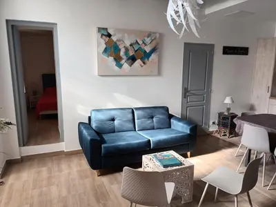 Coin salon dans l'établissement AZUREO - Terrasse du golfe