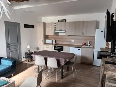 Cuisine ou kitchenette dans l'établissement AZUREO - Terrasse du golfe