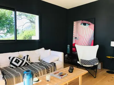 Coin salon dans l'établissement Villa Poggio