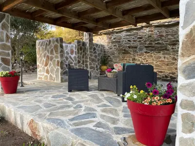 Jardin de l'établissement Bergerie tout confort L'immortelle
