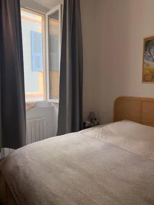 Un ou plusieurs lits dans un hébergement de l'établissement Appartement hypercentre Bastia vue mer et petite terrasse