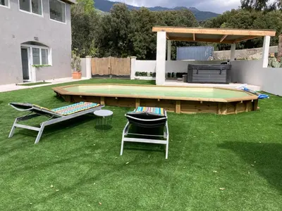 Vue générale sur la montagne ou vue sur la montagne depuis la maison de vacances