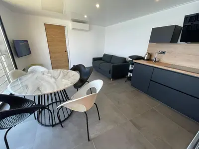 Télévision ou salle de divertissement dans l'établissement maison de bord de mer cap corse
