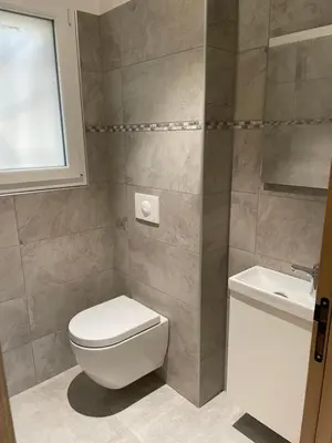 Salle de bains dans l'établissement Villa Renzo